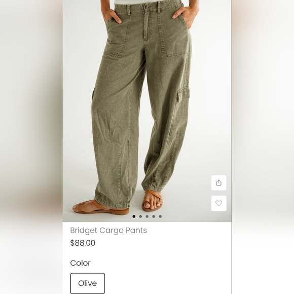 Carly Jean Los Angeles Pants - Olive Bridget Cargo Pants for Women Cjla